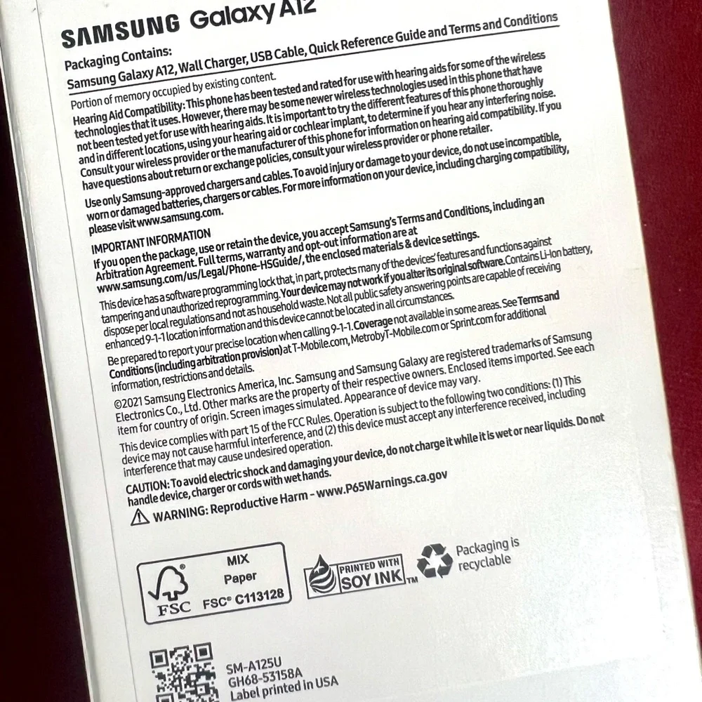 👑✅PRICE FIRM✅ Samsung Galaxy A12 Black Smartphone. 32gb Brand New! Unlocked!
